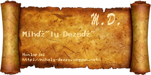 Mihály Dezső névjegykártya